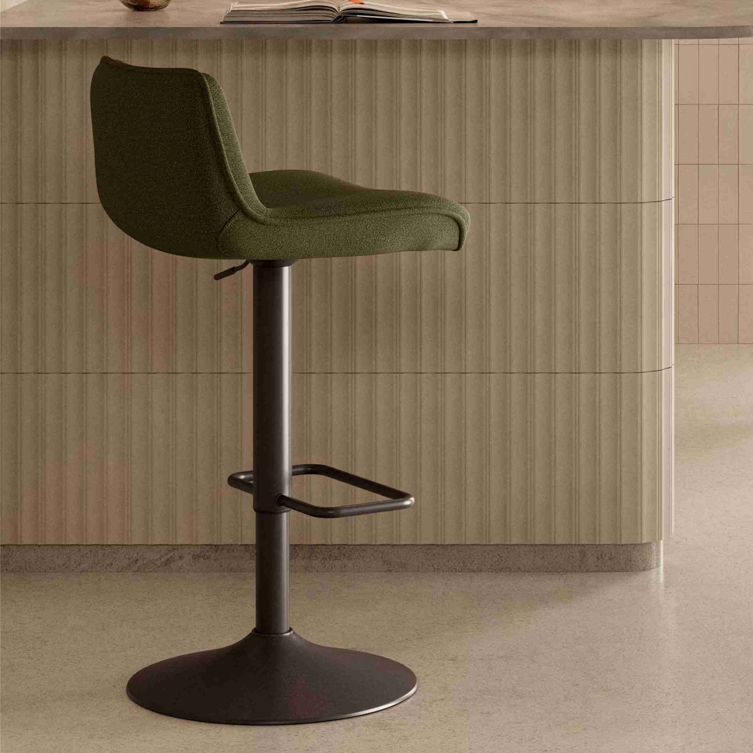 Kave Home Barkruk Zend Chenille - Groen