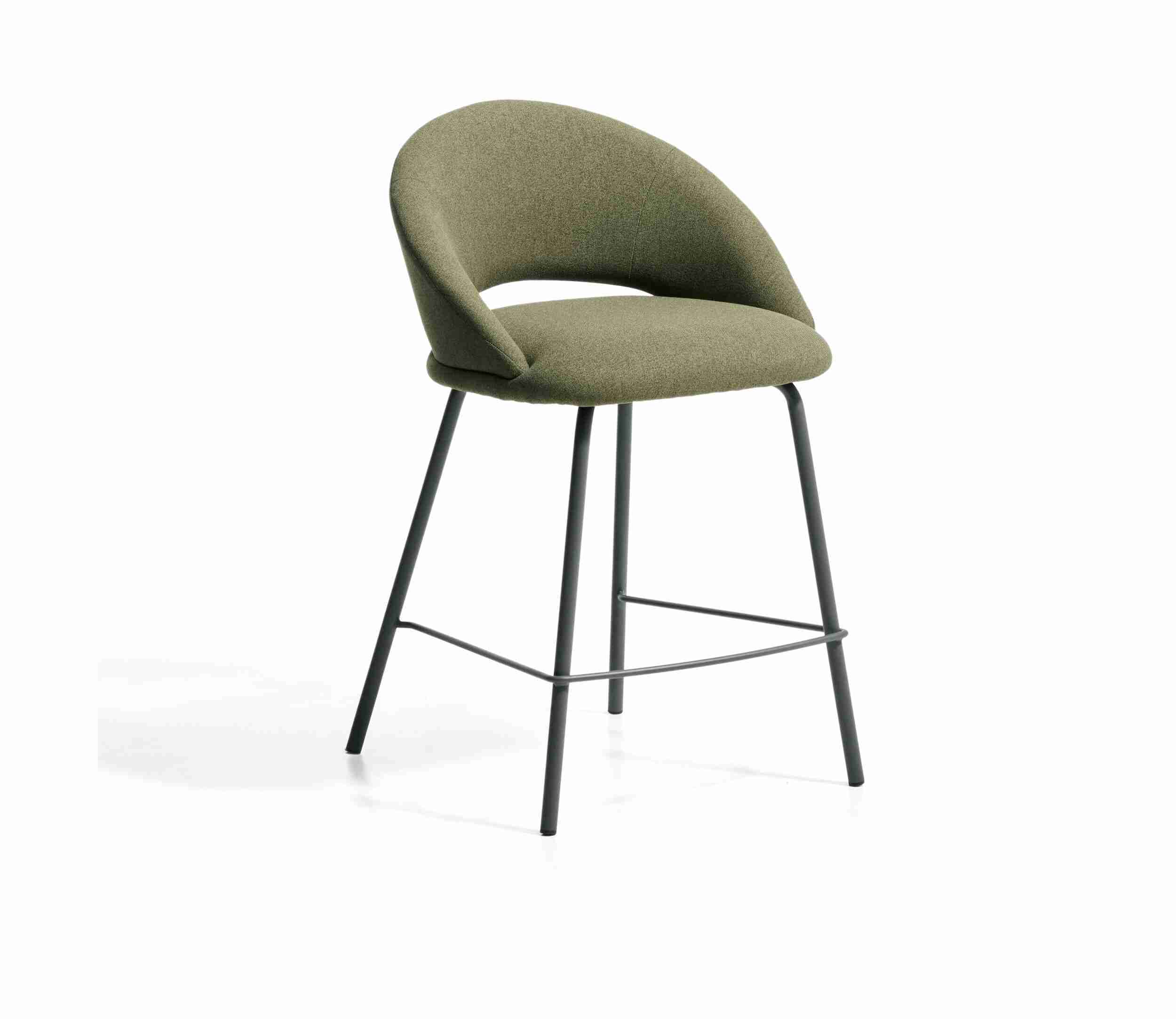 Kave Home Barstoel Bonali Chenille - Groen (zithoogte 65cm)