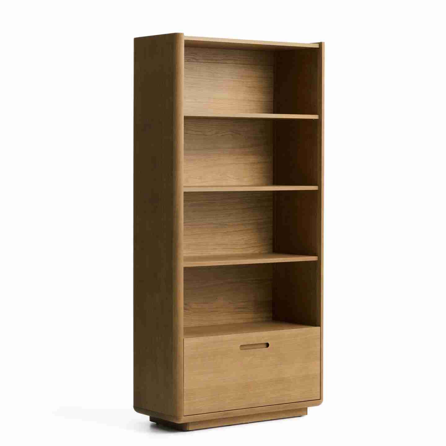 Kave Home Boekenkast Arelida Eiken, 185 x 90cm - Bruin