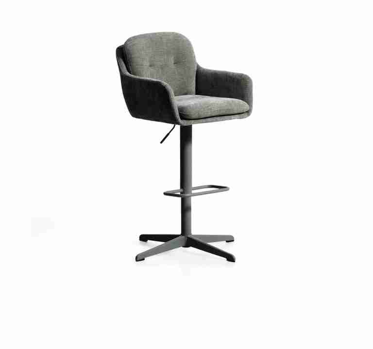 Kave Home Draaibare Barkruk Lexa Chenille - Groen (zithoogte 65-85cm)
