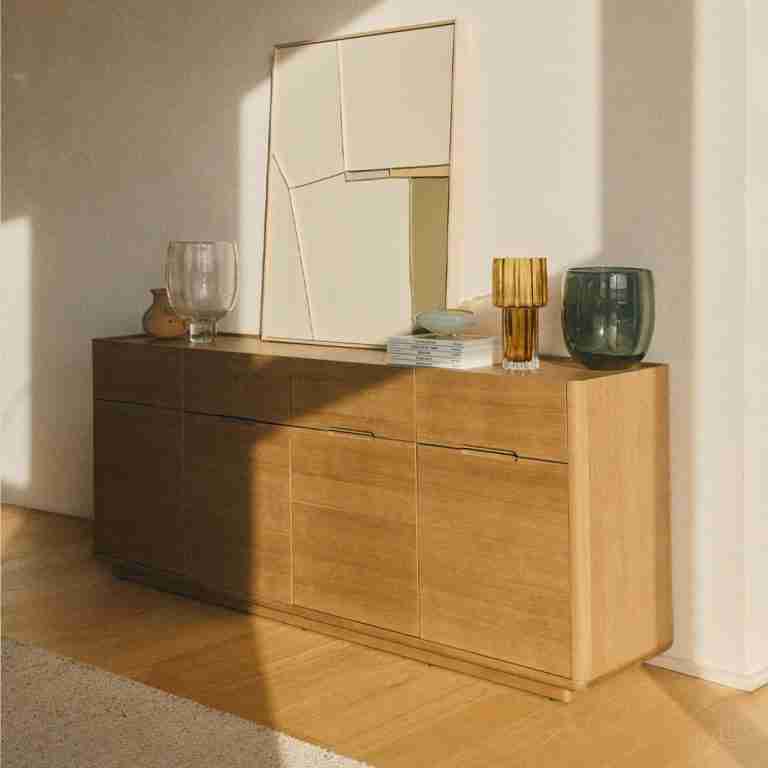 Kave Home Dressoir Arelida Eiken, 200cm - Bruin