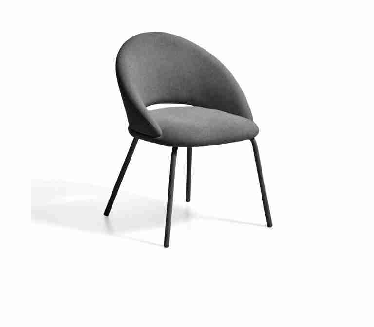 Kave Home Eetkamerstoel Bonali Chenille - Grijs