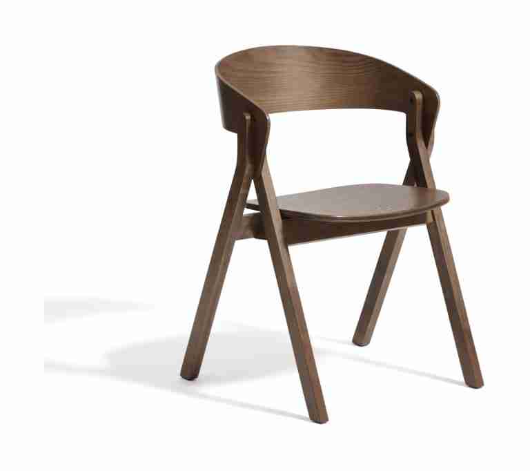 Kave Home Eetkamerstoel Godia Essenhout - Bruin