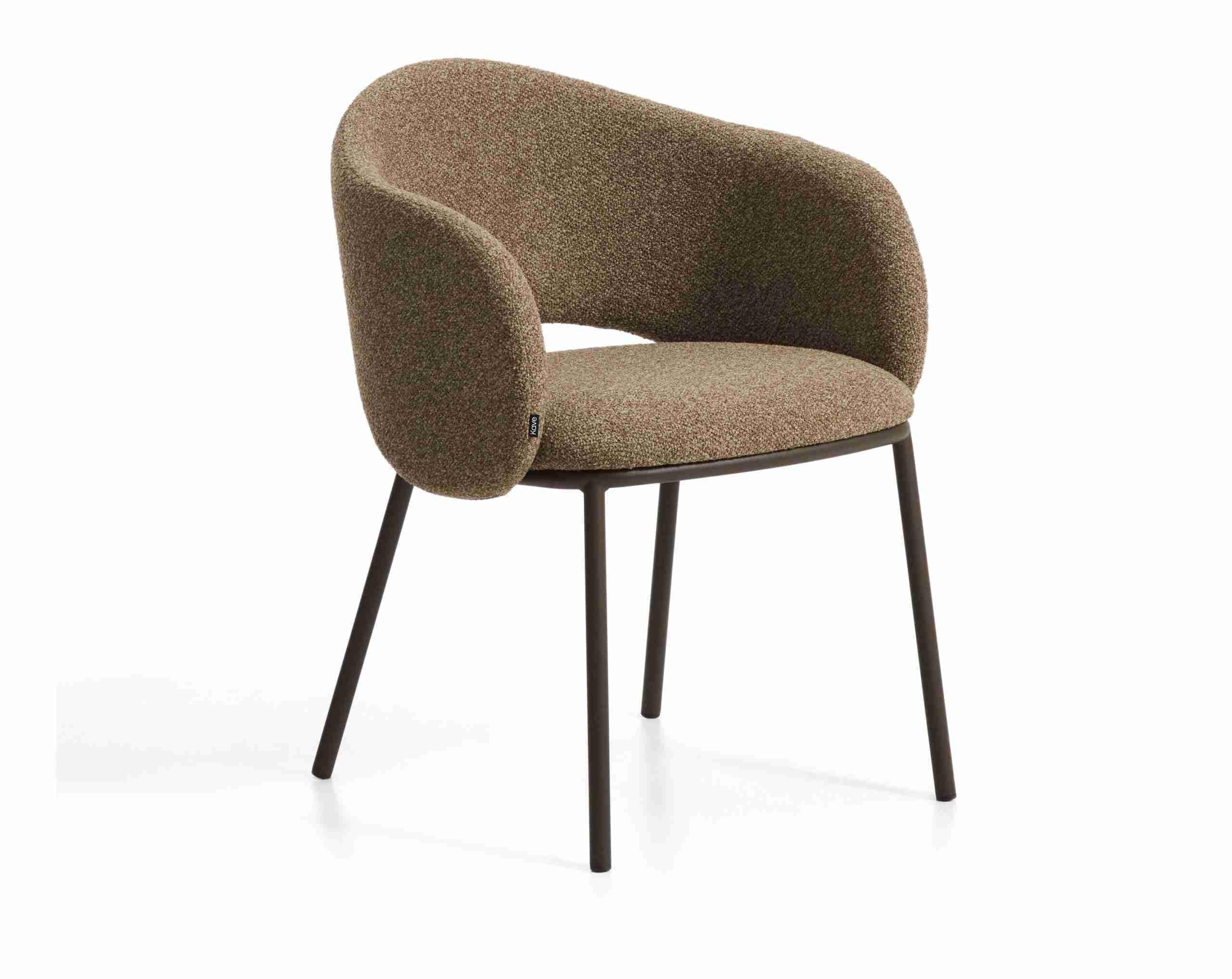 Kave Home Eetkamerstoel Maina Chenille - Bruin