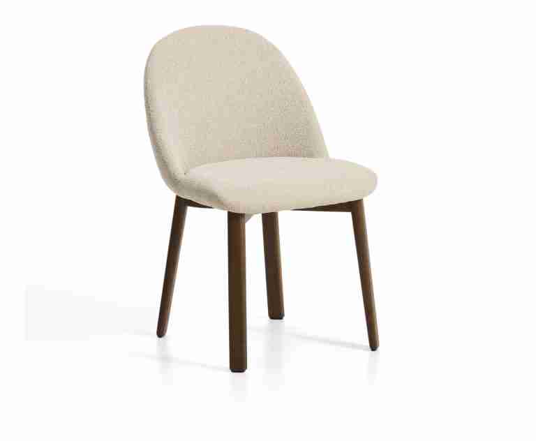 Kave Home Eetkamerstoel Meila Chenille - Beige/Bruin