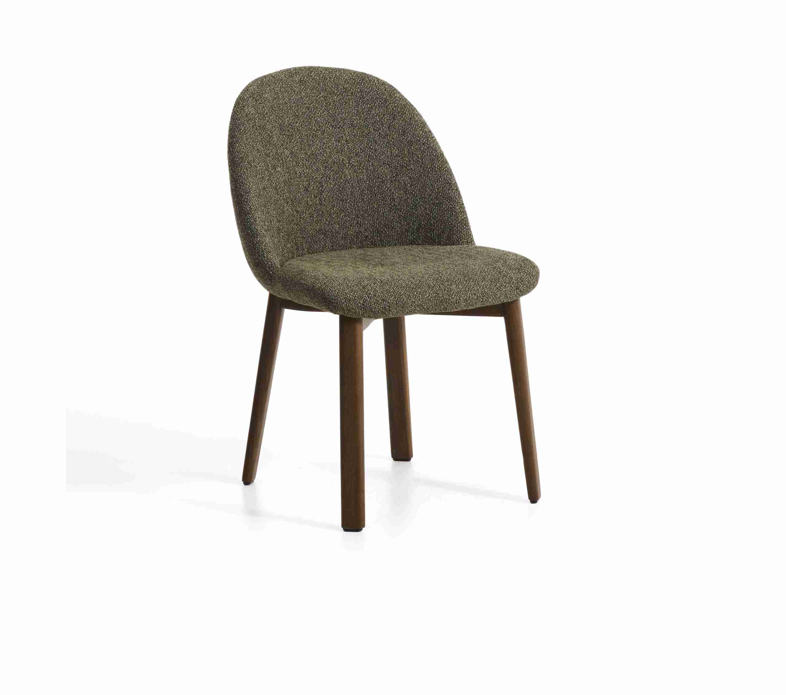 Kave Home Eetkamerstoel Meila Chenille - Groen/Bruin