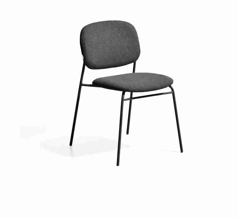 Kave Home Eetkamerstoel Meli Chenille - Grijs