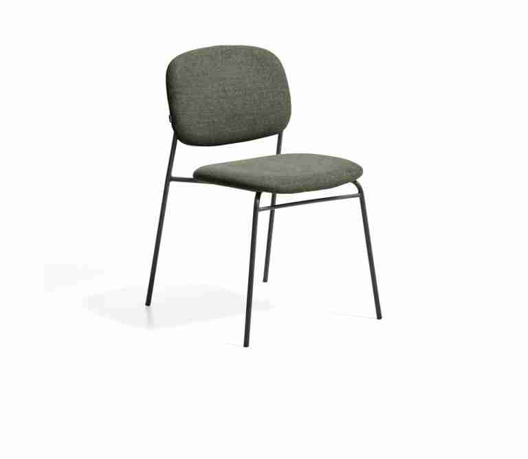 Kave Home Eetkamerstoel Meli Chenille - Groen