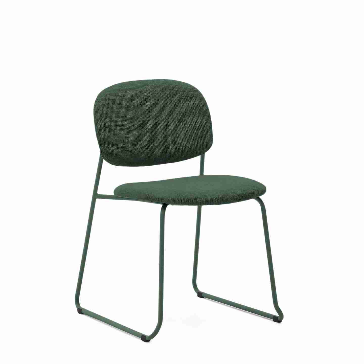 Kave Home Eetkamerstoel Meli Chenille - Groen