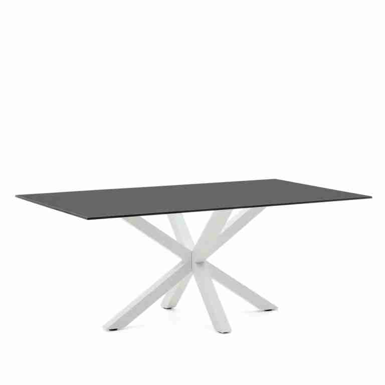 Kave Home Eettafel Argo Glas, 200 x 100cm - Zwart