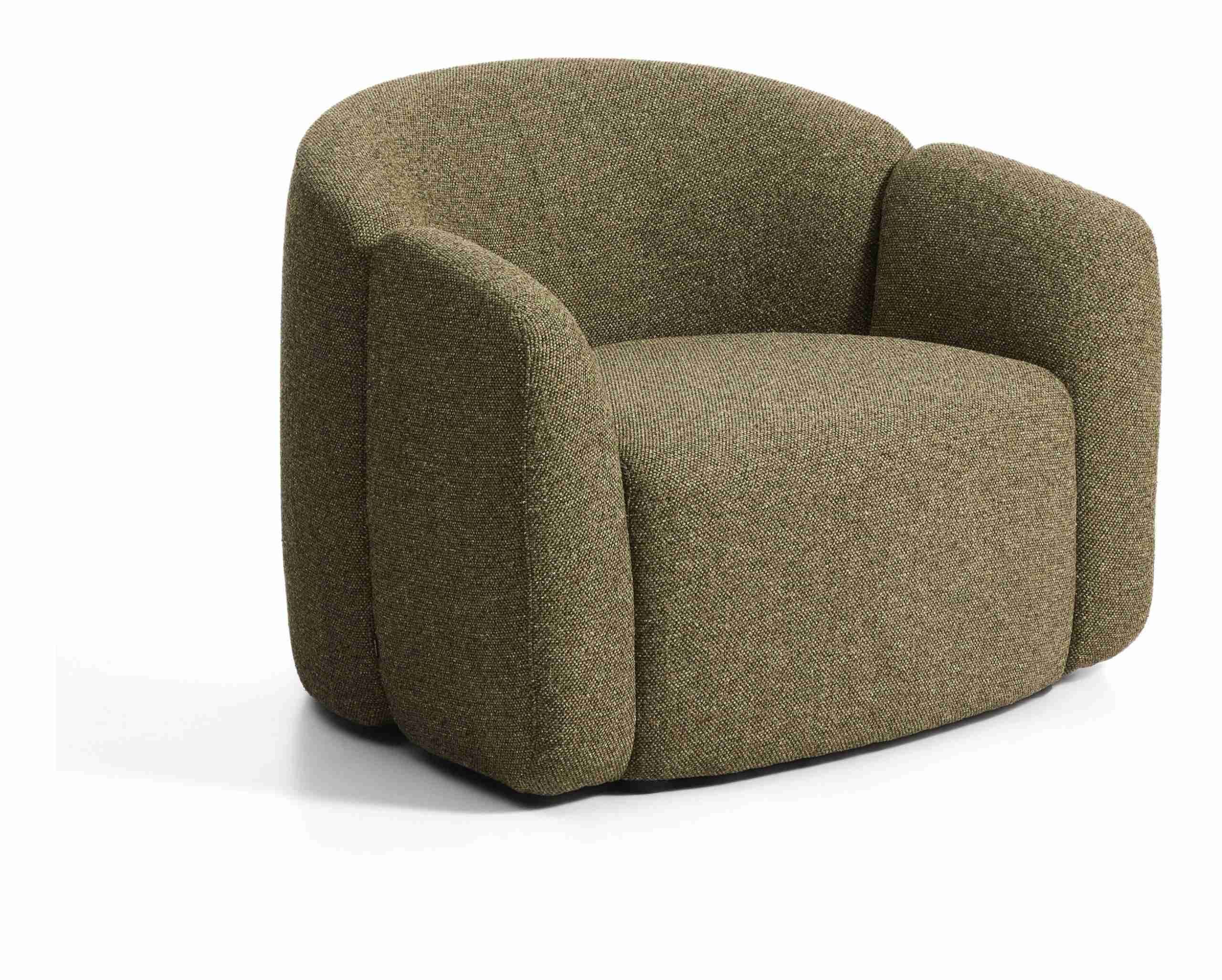 Kave Home Fauteuil Corvena Chenille, 98cm - Olijfgroen