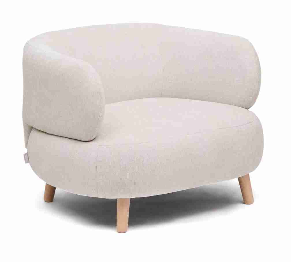 Kave Home Fauteuil Luisa Chenille - Pearl