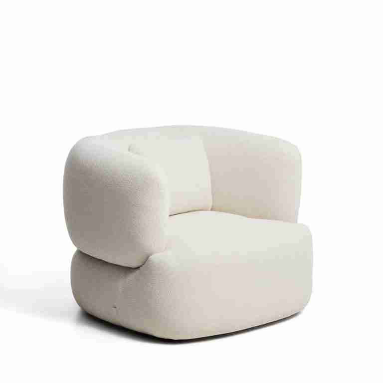 Kave Home Fauteuil Martina Chenille - Ecru