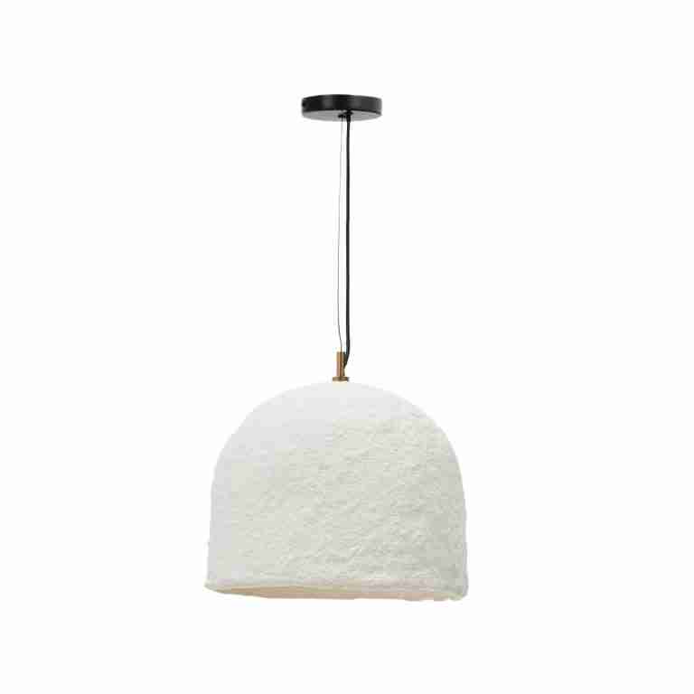Kave Home Hanglamp Sineu Papier-maché, 35cm - Wit