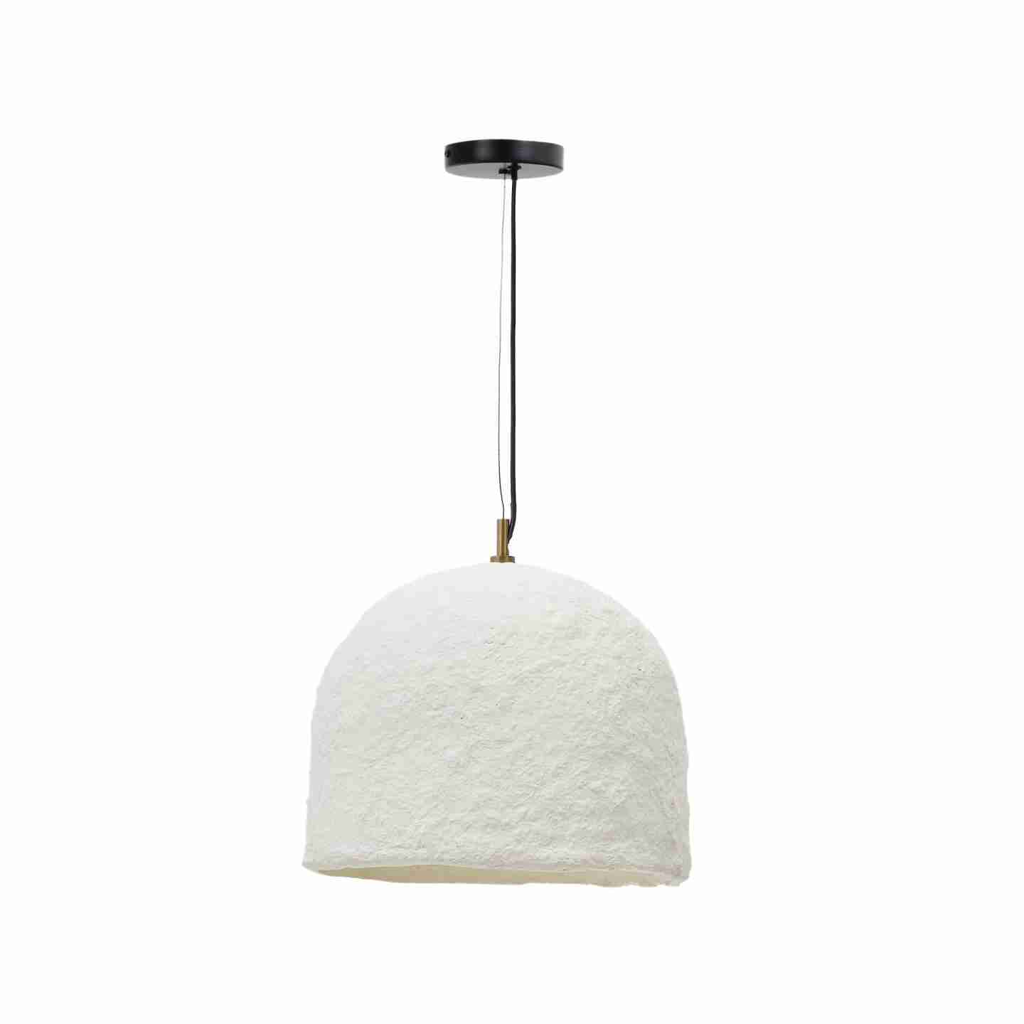 Kave Home Hanglamp Sineu Papier-maché, 35cm - Wit