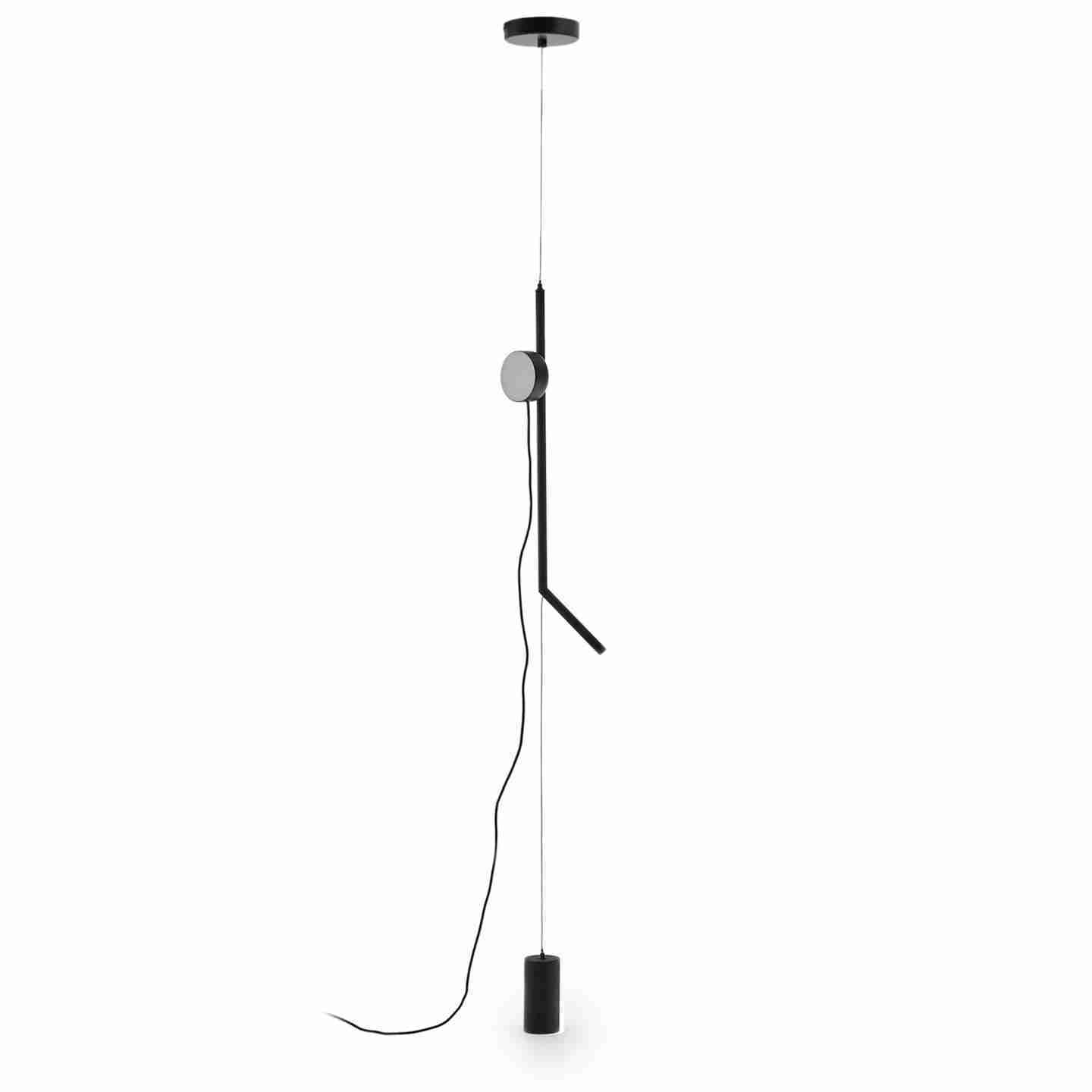 Kave Home Hanglamp/Vloerlamp Orey Met verplaatsbare spot - Zwart