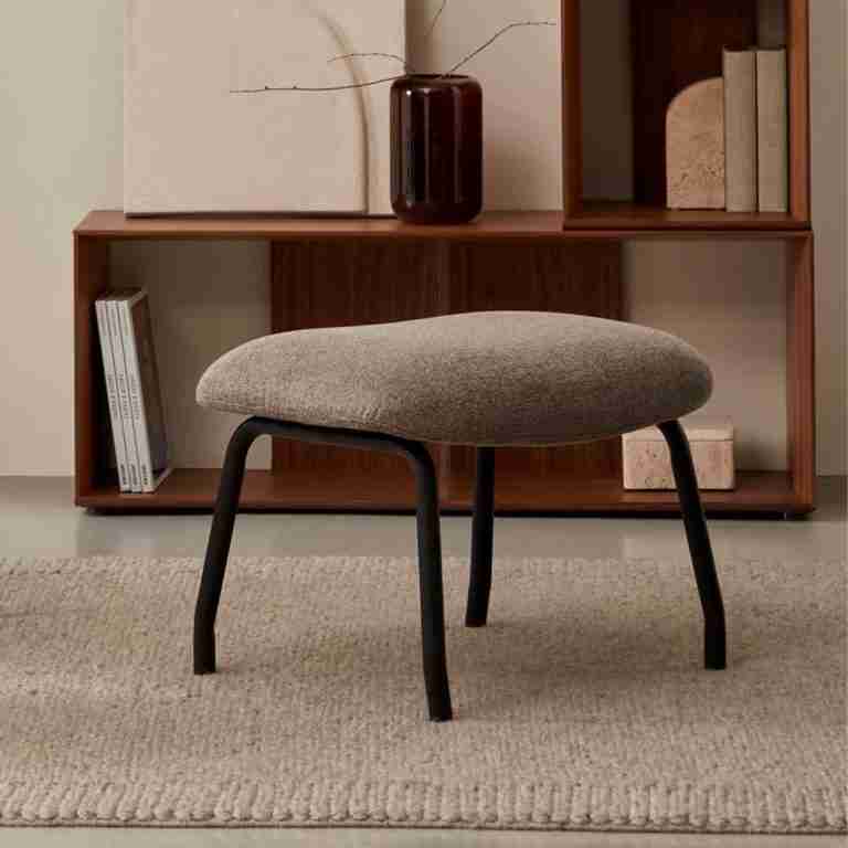Kave Home Hocker Belina Chenille - Lichtbruin