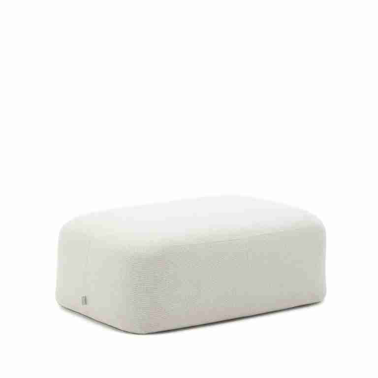 Kave Home Hocker Martina Structuurstof, 123 x 85cm - Wit