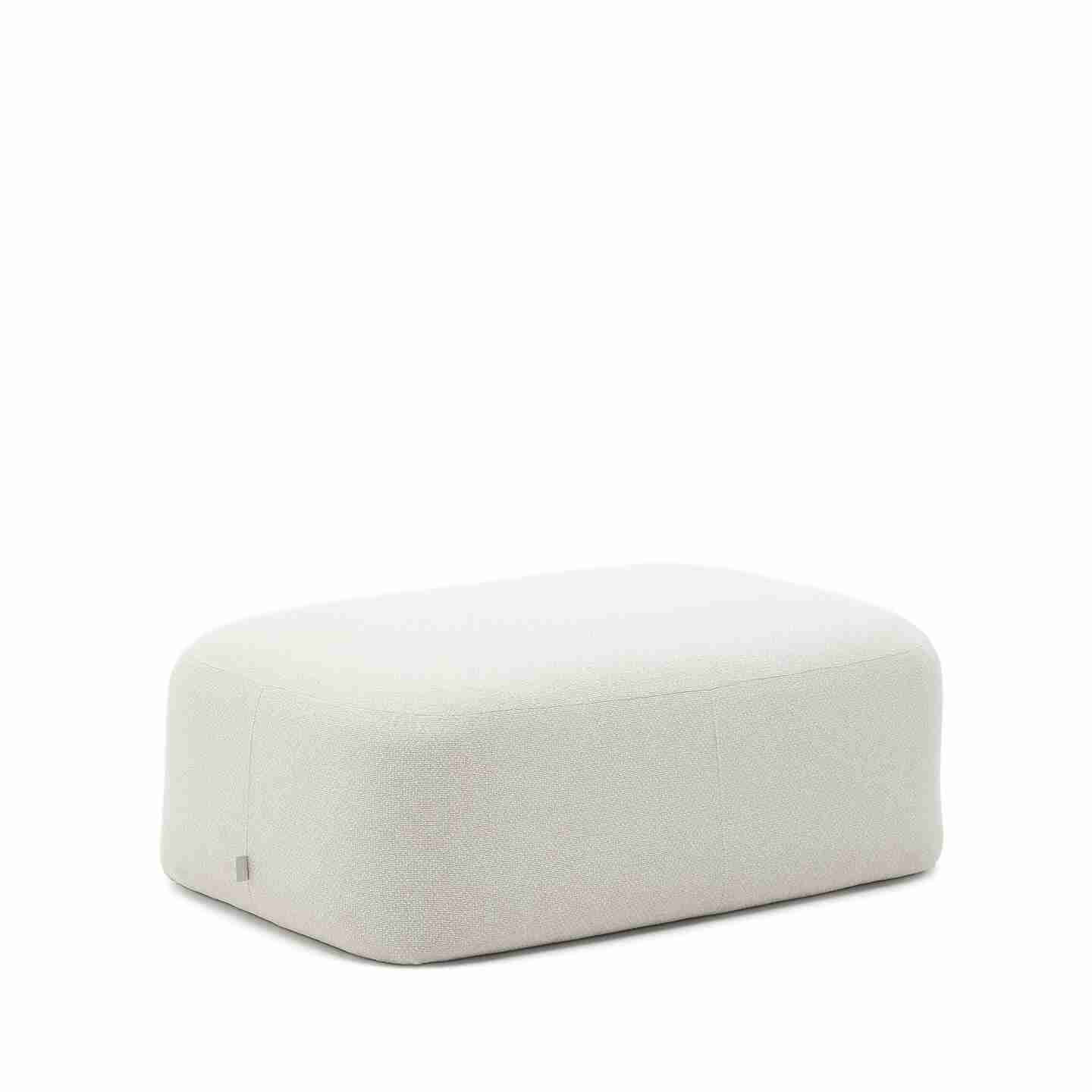 Kave Home Hocker Martina Structuurstof, 123 x 85cm - Wit