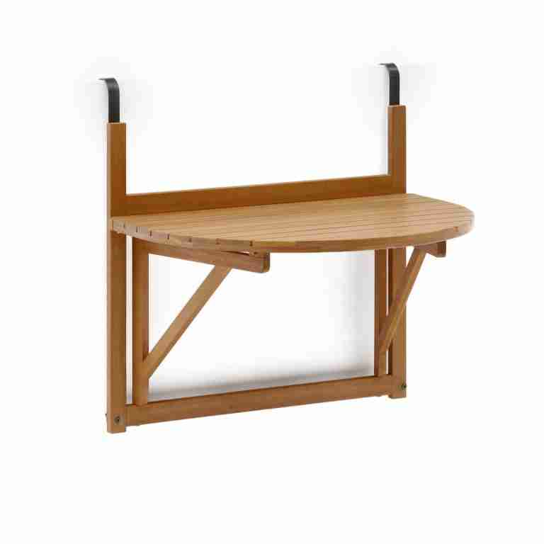Kave Home Inklapbare Balkontafel Amarilis Acaciahout, 70 x 50cm - Bruin