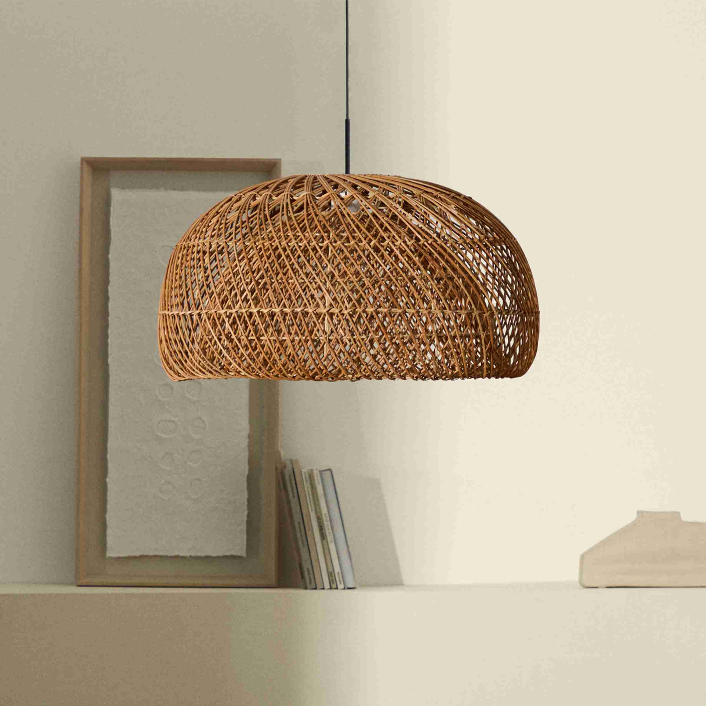 Kave Home Lampenkap Isora Rotan, 60cm - Naturel