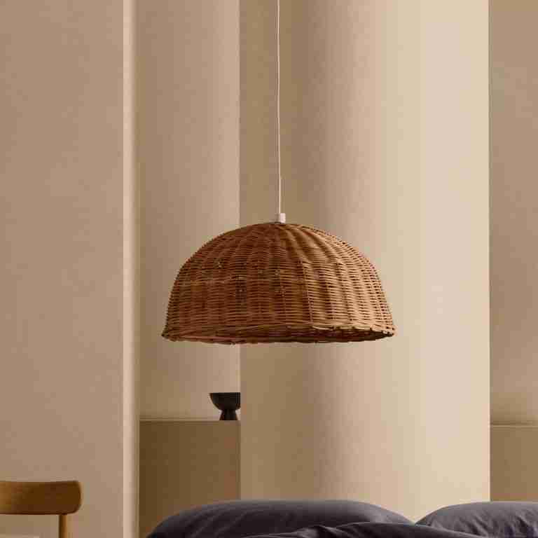 Kave Home Lampenkap Jornets Rotan, 80cm - Bruin