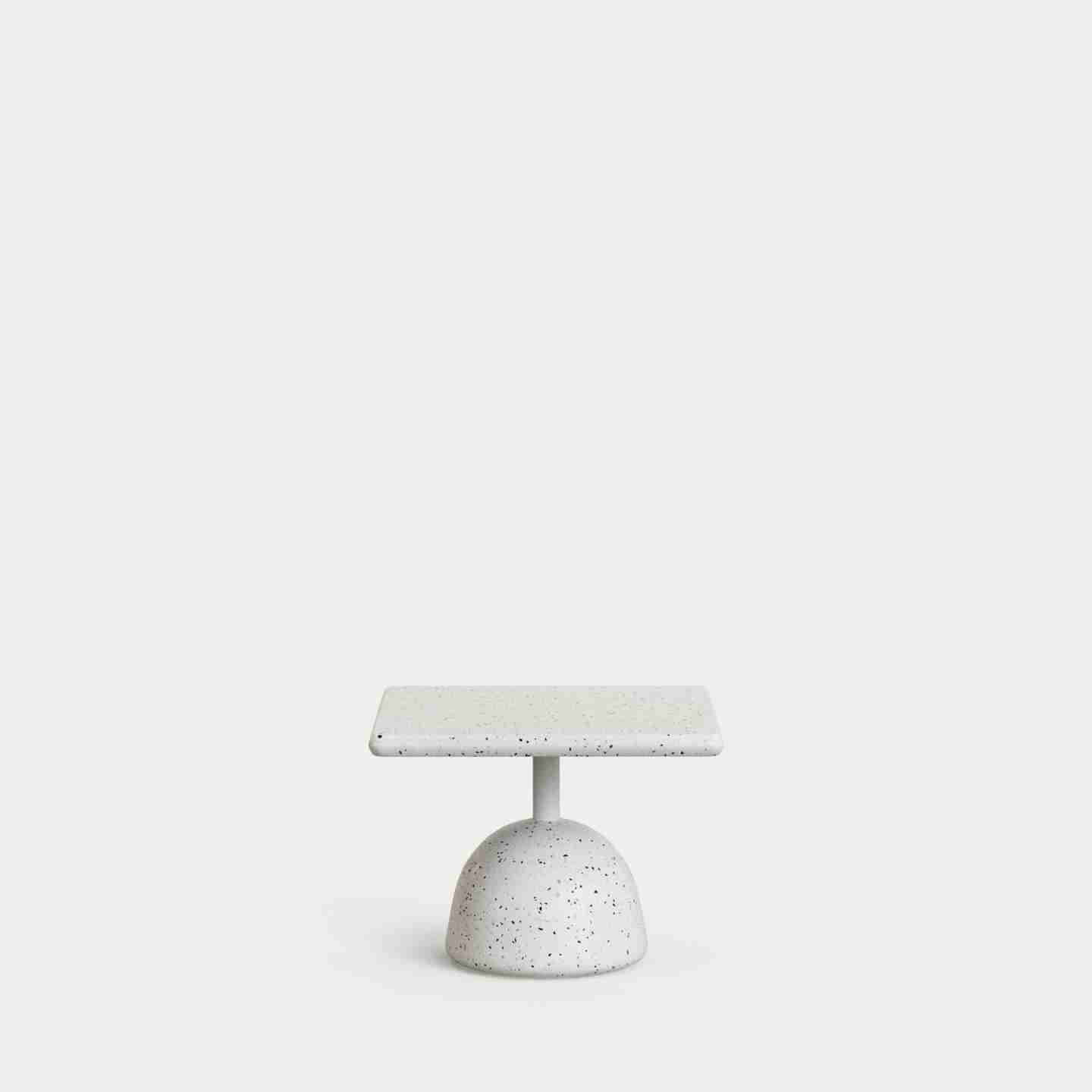 Kave Home Loungetafel Saura Terrazzo, 48 x 48cm - Wit - Vierkant