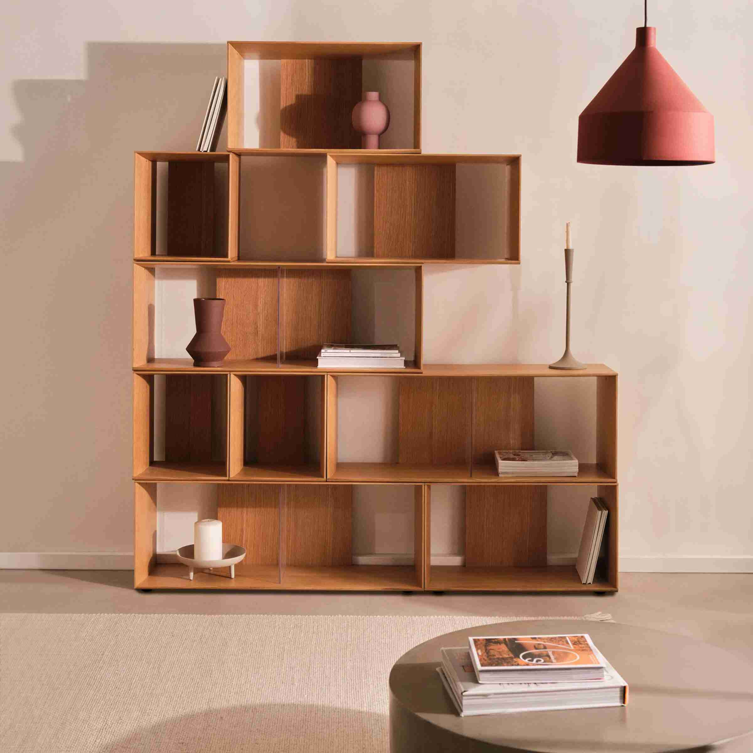 Kave Home Modulair Wandrek Litto Eiken, 152 x 101cm - Naturel