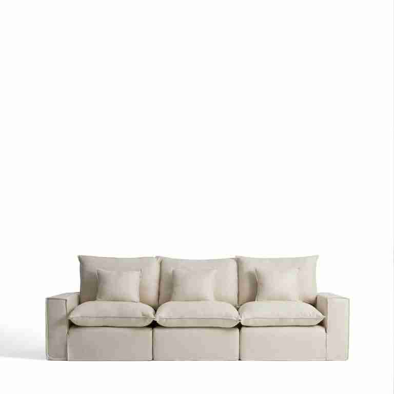 Kave Home Modulaire 3-zits Bank Anarela Linnen, 310cm - Beige