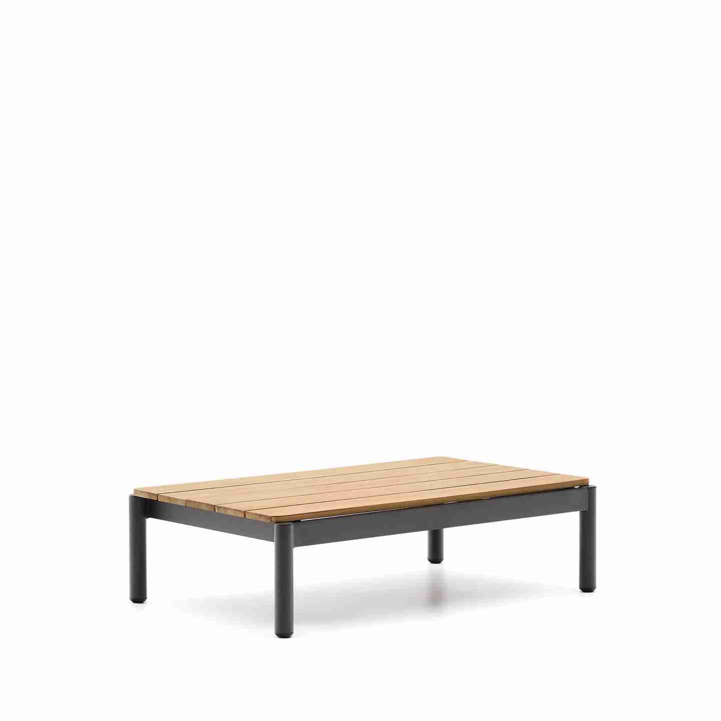Kave Home Outdoor Salontafel Sorells Teakhout, 91 x 57cm - Donkergrijs