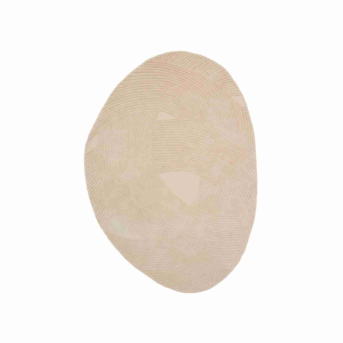 Kave Home Ovaal Vloerkleed Domm Wol, 160 x 230cm - Beige - Organisch