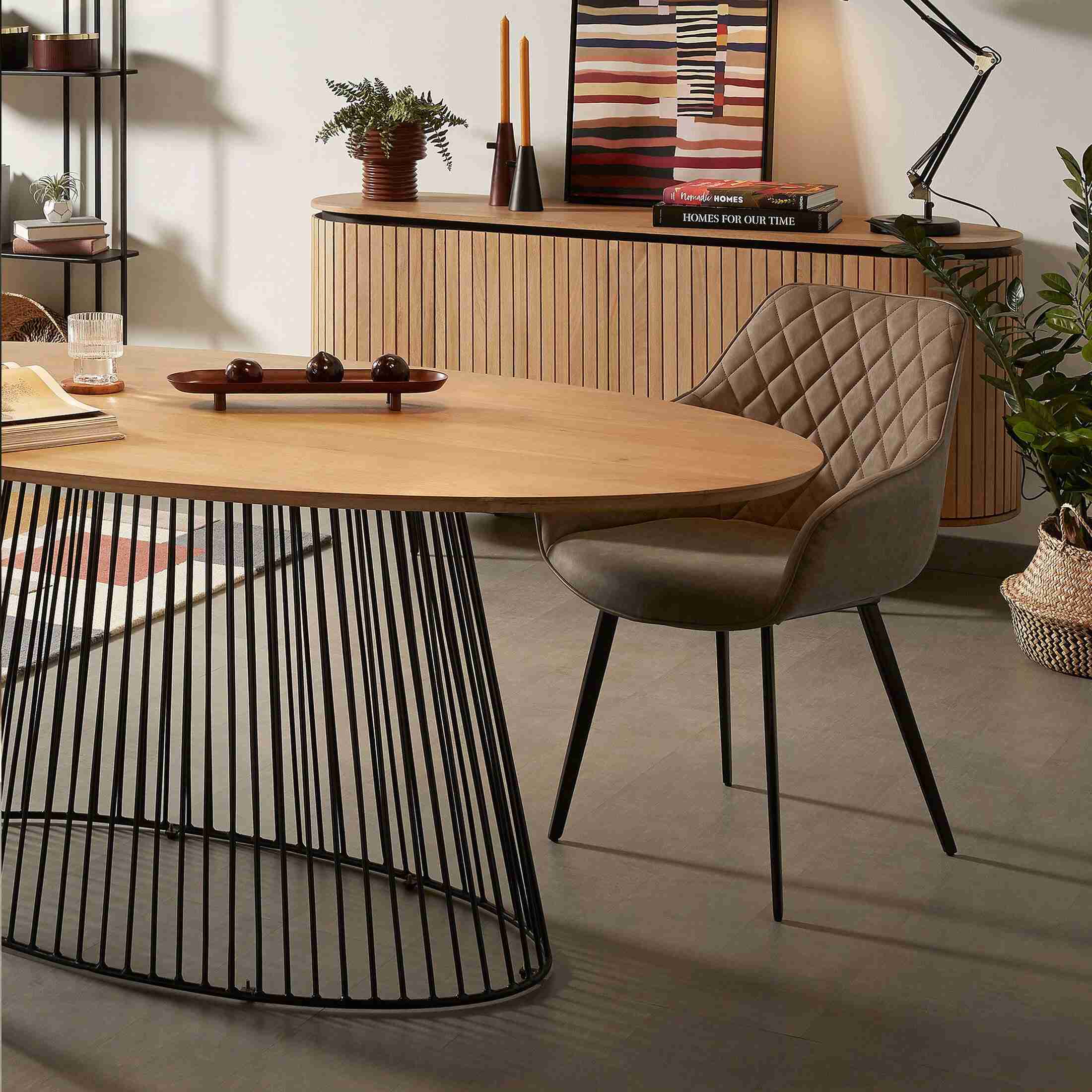 Kave Home Ovale Eettafel Leska 200 x 110cm - Naturel - Ovaal