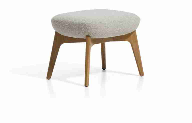 Kave Home Poef Adiran Chenille - Beige/Naturel