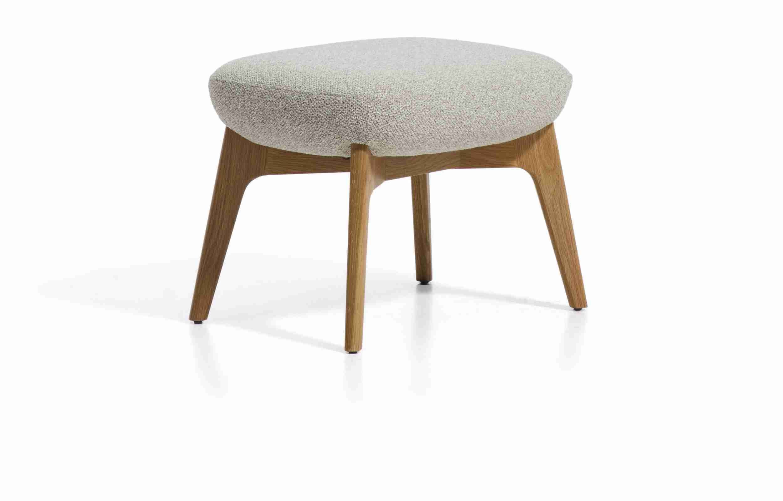 Kave Home Poef Adiran Chenille - Beige/Naturel