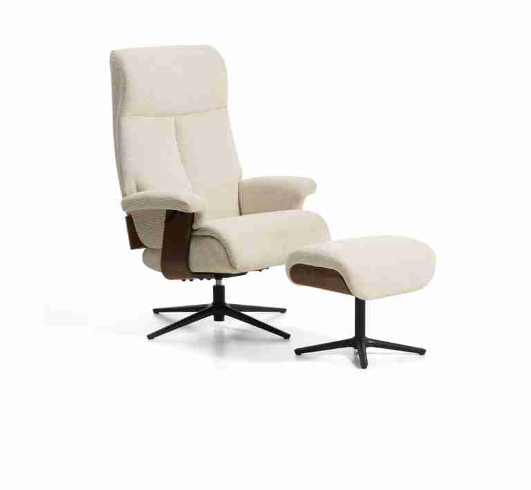 Kave Home Relaxfauteuil Toriel Bouclé - Beige/Zwart