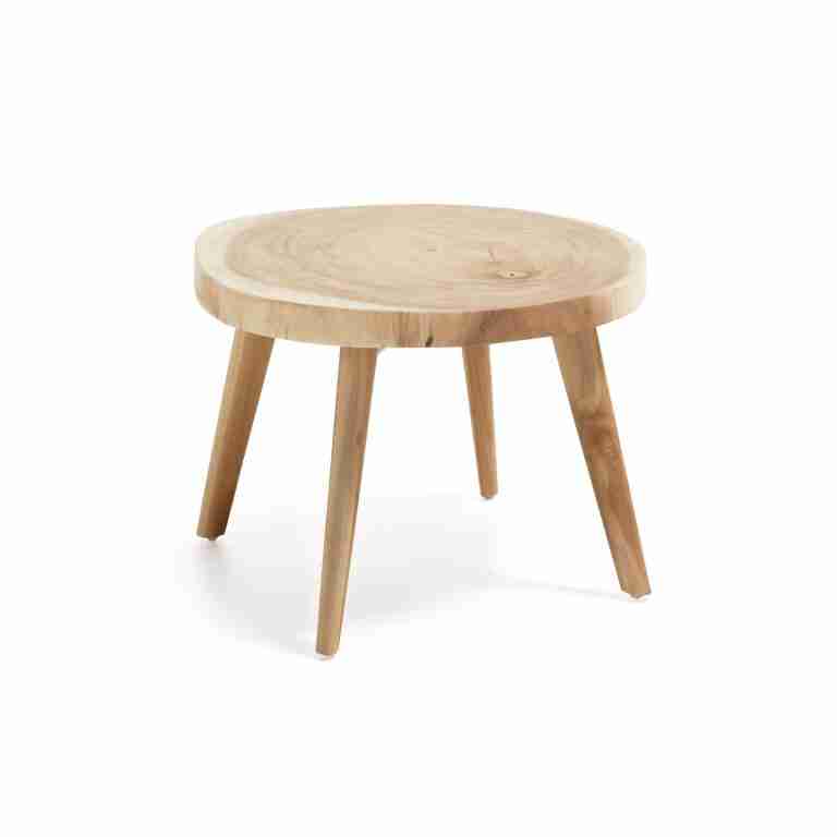Kave Home Ronde Bijzettafel Wellcres Mungurhout, 65cm - Naturel