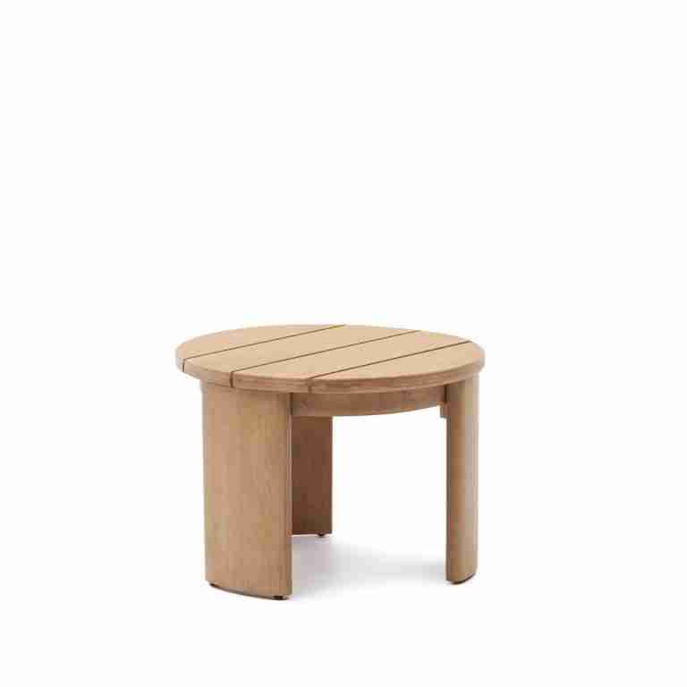 Kave Home Ronde Bijzettafel Xoriguer Eucalyptushout, 43 cm hoog - Naturel