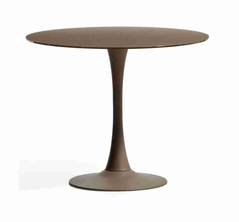 Kave Home Ronde Bistrotafel Vedira Glas, √ò90cm - Donkerbruin