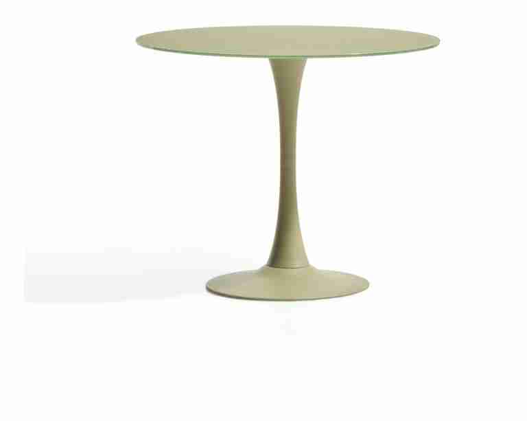 Kave Home Ronde Bistrotafel Vedira Glas, √ò90cm - Lichtgroen