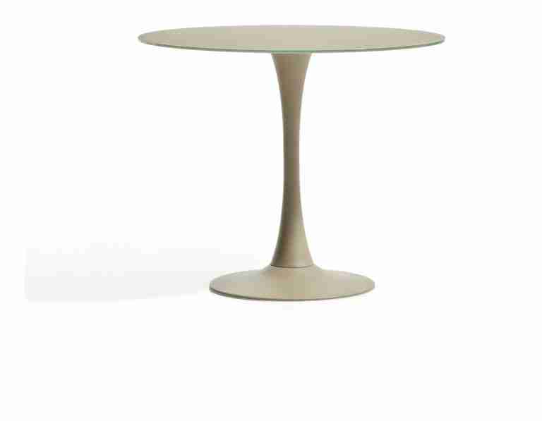 Kave Home Ronde Bistrotafel Vedira Glas, √ò90cm - Taupe