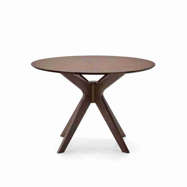 Kave Home Ronde Eettafel Naanim Walnootfineer, 100cm - Bruin