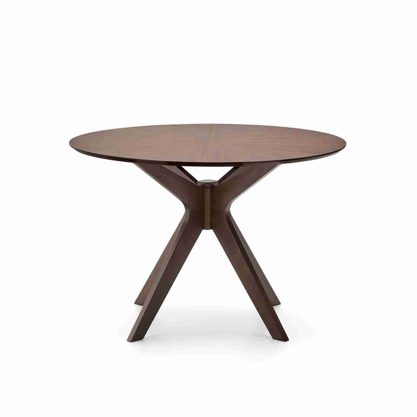 Kave Home Ronde Eettafel Naanim Walnootfineer, 100cm - Bruin