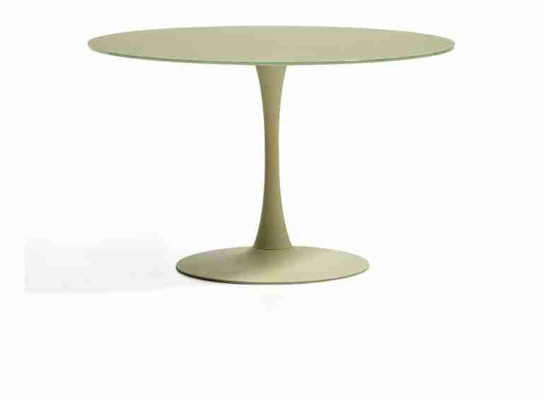 Kave Home Ronde Eettafel Vedira Glas, √ò120cm - Lichtgroen