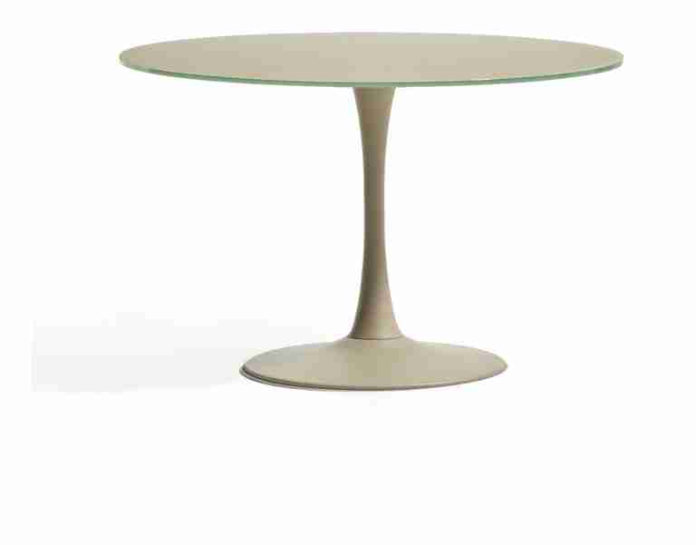 Kave Home Ronde Eettafel Vedira Glas, √ò120cm - Taupe