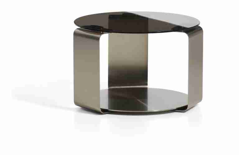 Kave Home Ronde Salontafel Dolven Glas en metaal, √ò60cm - Bruin