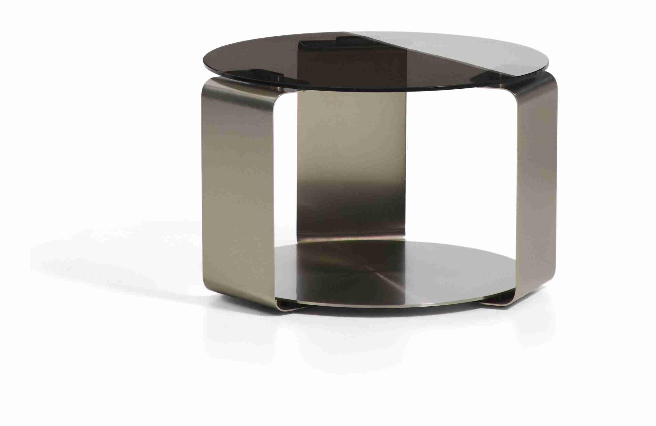 Kave Home Ronde Salontafel Dolven Glas en metaal, √ò60cm - Bruin