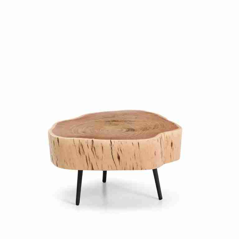 Kave Home Salontafel Tanive Acaciahout, 47 x 49cm - Naturel - Organisch