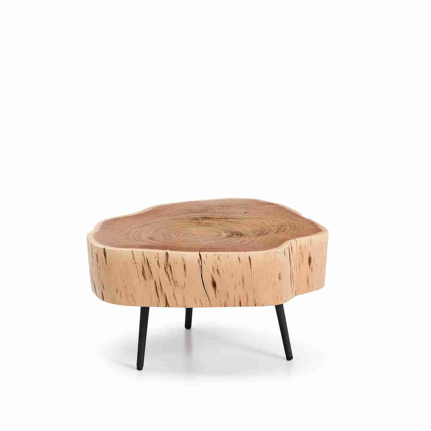Kave Home Salontafel Tanive Acaciahout, 47 x 49cm - Naturel - Organisch