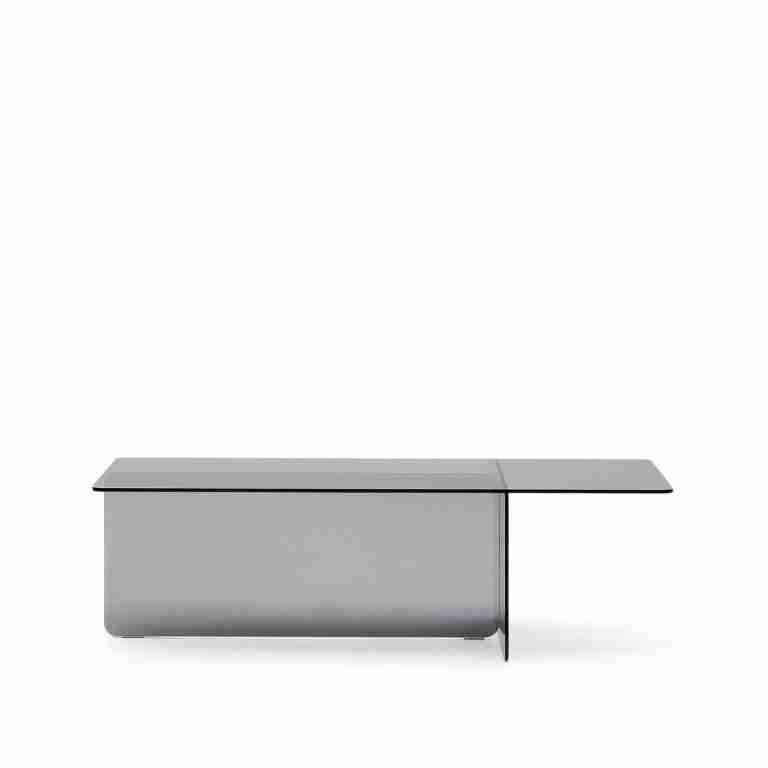 Kave Home Salontafel Zaren Grijs glas, 120 x 60cm