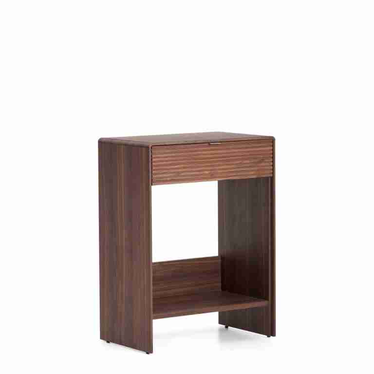 Kave Home Sidetable Norlen Walnootfineer, 60cm - Bruin